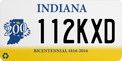 IN license plate 112KXD