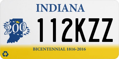 IN license plate 112KZZ