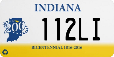 IN license plate 112LI