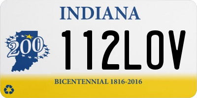 IN license plate 112LOV