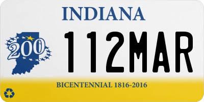 IN license plate 112MAR