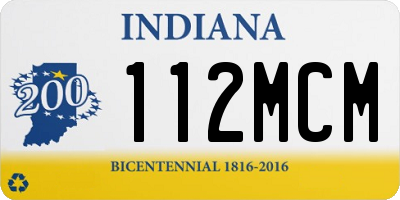 IN license plate 112MCM