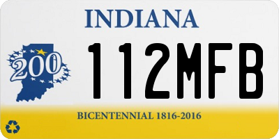 IN license plate 112MFB