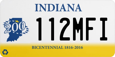 IN license plate 112MFI