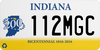 IN license plate 112MGC