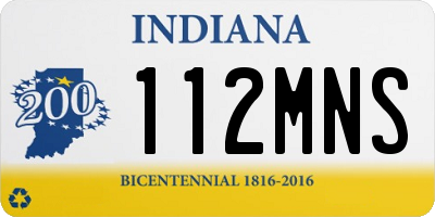 IN license plate 112MNS