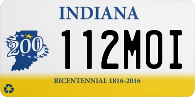 IN license plate 112MOI