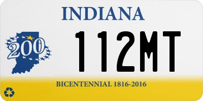 IN license plate 112MT