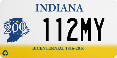 IN license plate 112MY