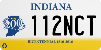 IN license plate 112NCT