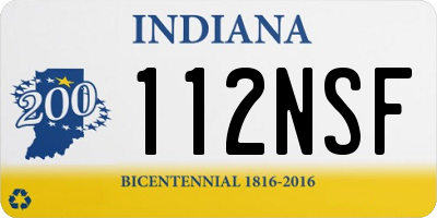 IN license plate 112NSF