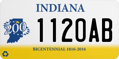 IN license plate 112OAB