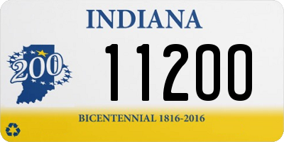 IN license plate 112OO