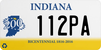 IN license plate 112PA