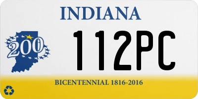 IN license plate 112PC
