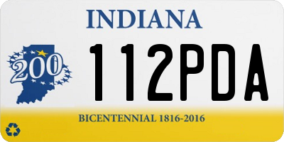 IN license plate 112PDA