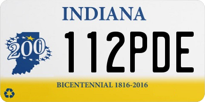 IN license plate 112PDE