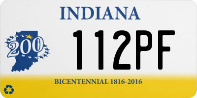 IN license plate 112PF