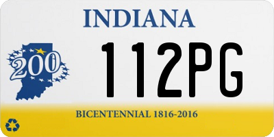 IN license plate 112PG