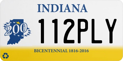IN license plate 112PLY