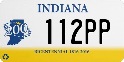 IN license plate 112PP