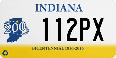 IN license plate 112PX