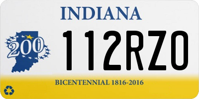 IN license plate 112RZO