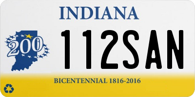 IN license plate 112SAN