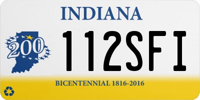 IN license plate 112SFI