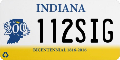 IN license plate 112SIG