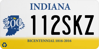 IN license plate 112SKZ