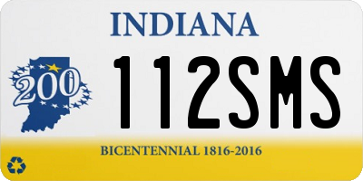 IN license plate 112SMS