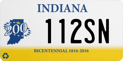 IN license plate 112SN