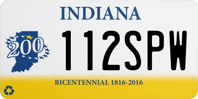 IN license plate 112SPW