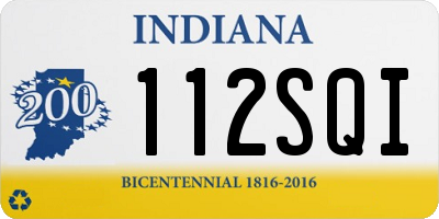 IN license plate 112SQI