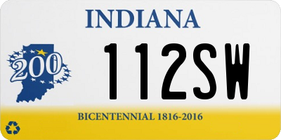 IN license plate 112SW