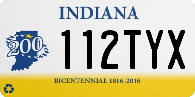 IN license plate 112TYX
