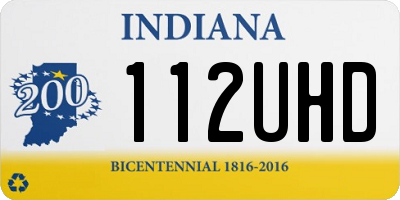 IN license plate 112UHD