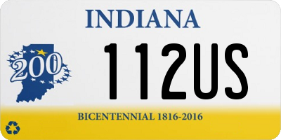 IN license plate 112US