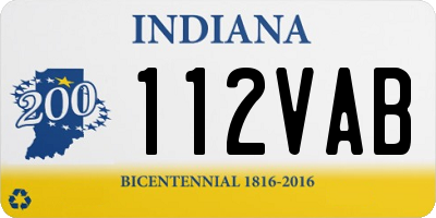 IN license plate 112VAB