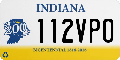 IN license plate 112VPO