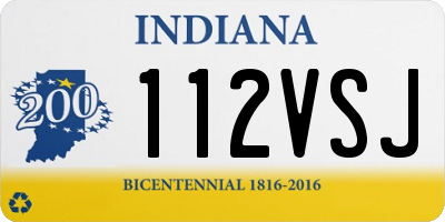 IN license plate 112VSJ