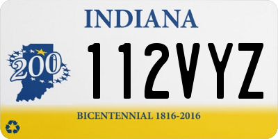 IN license plate 112VYZ