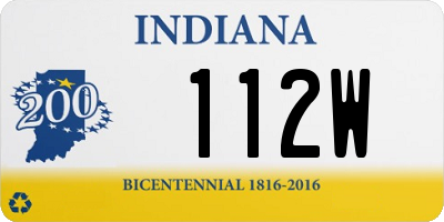 IN license plate 112W