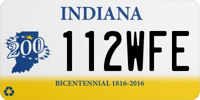 IN license plate 112WFE