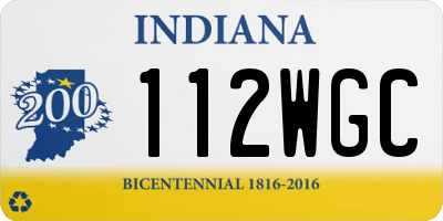 IN license plate 112WGC