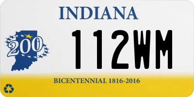 IN license plate 112WM