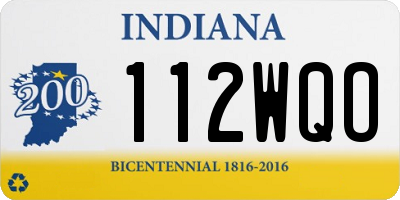 IN license plate 112WQO