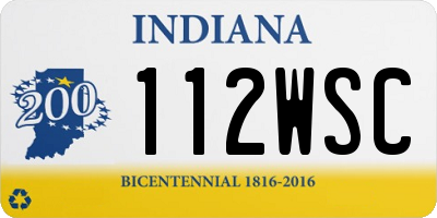 IN license plate 112WSC