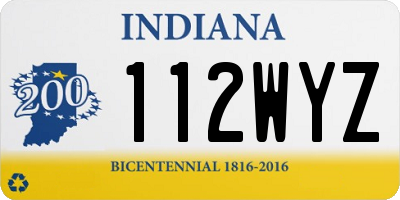 IN license plate 112WYZ